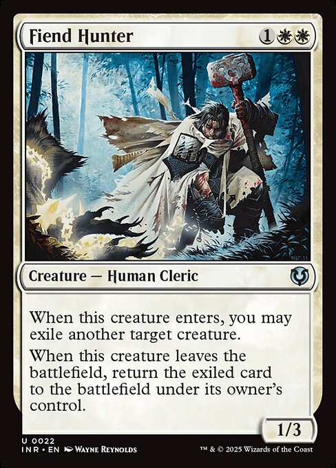 When this creature enters, you may exile another target creature.
When this creature leaves the battlefield, return the exiled card to the battlefield under its owner's control.