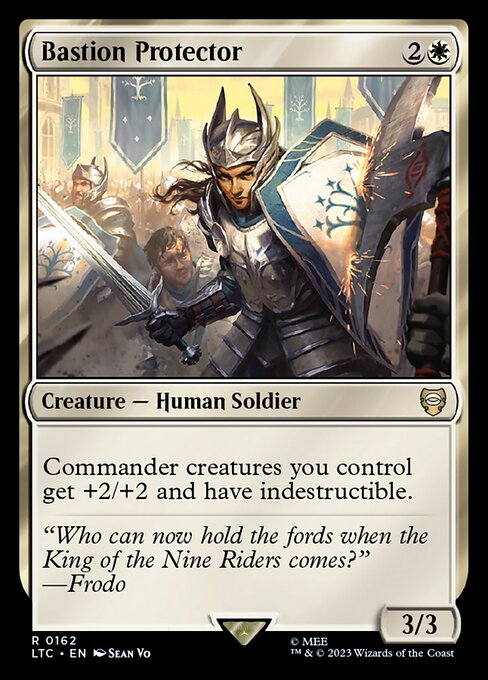 Commander creatures you control get +2/+2 and have indestructible.