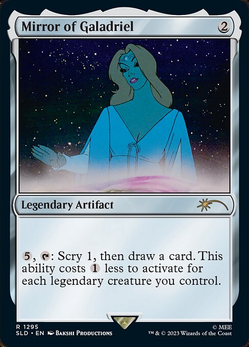 {5}, {T}: Scry 1, then draw a card. This ability costs {1} less to activate for each legendary creature you control.