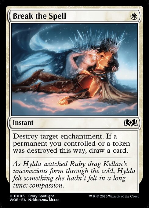 Destroy target enchantment. If a permanent you controlled or a token was destroyed this way, draw a card.