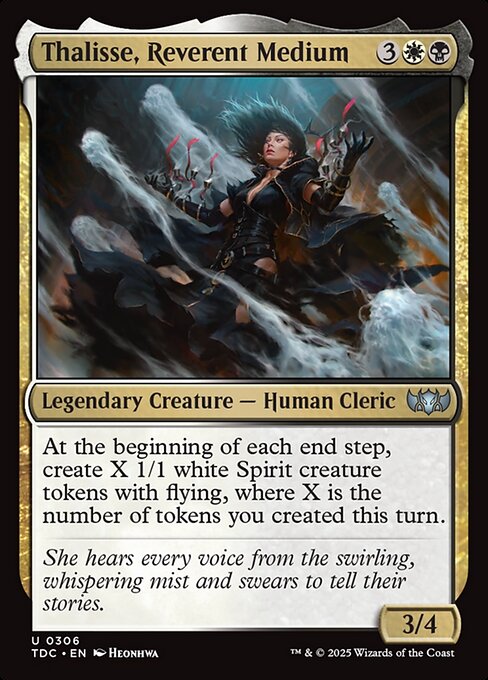 At the beginning of each end step, create X 1/1 white Spirit creature tokens with flying, where X is the number of tokens you created this turn.