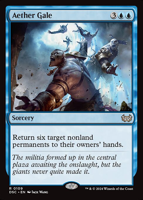 Return six target nonland permanents to their owners' hands.