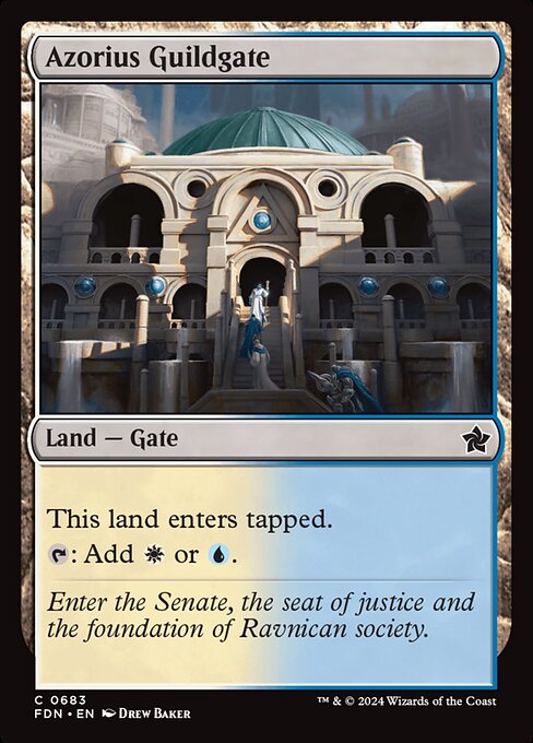 This land enters tapped.
{T}: Add {W} or {U}.