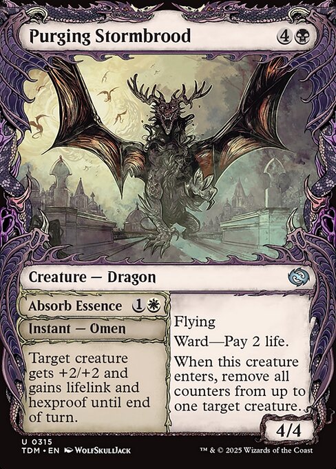 Flying
Ward—Pay 2 life.
When this creature enters, remove all counters from up to one target creature.   Target creature gets +2/+2 and gains lifelink and hexproof until end of turn. (Then shuffle this card into its owner's library.)