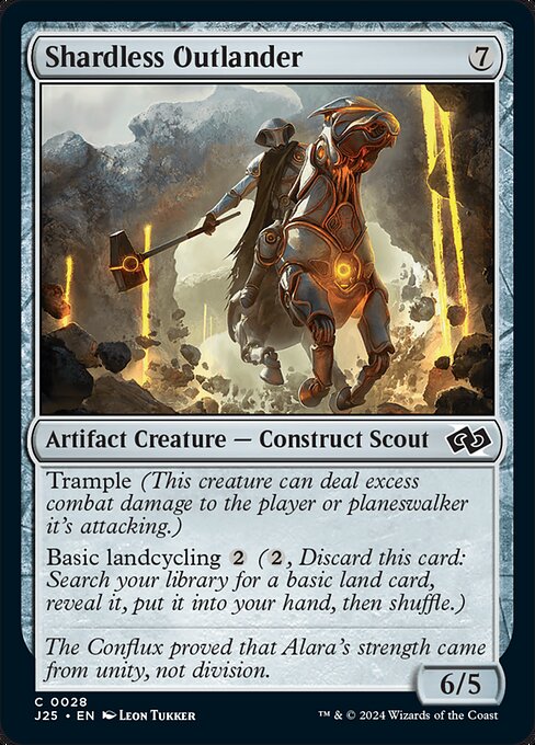 Trample (This creature can deal excess combat damage to the player or planeswalker it's attacking.)
Basic landcycling {2} ({2}, Discard this card: Search your library for a basic land card, reveal it, put it into your hand, then shuffle.)