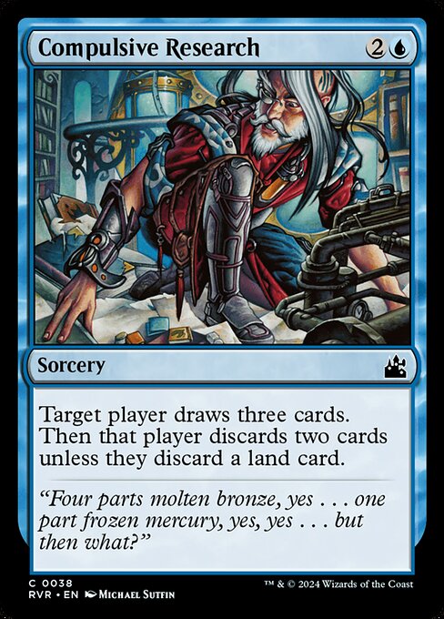 Target player draws three cards. Then that player discards two cards unless they discard a land card.