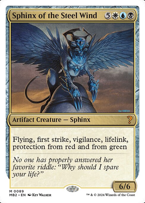 Flying, first strike, vigilance, lifelink, protection from red and from green