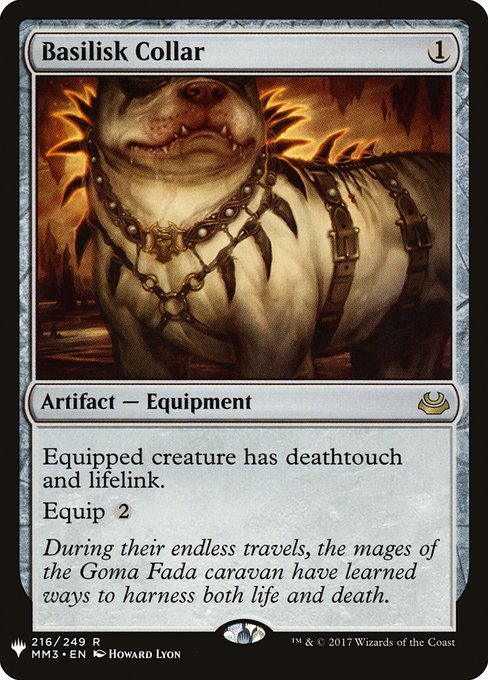 Equipped creature has deathtouch and lifelink.
Equip {2}
