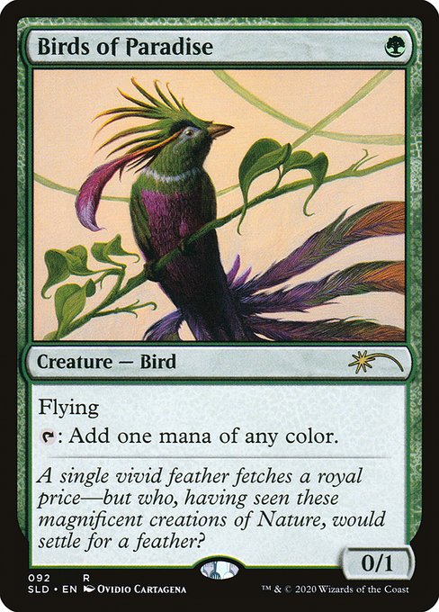 Flying
{T}: Add one mana of any color.