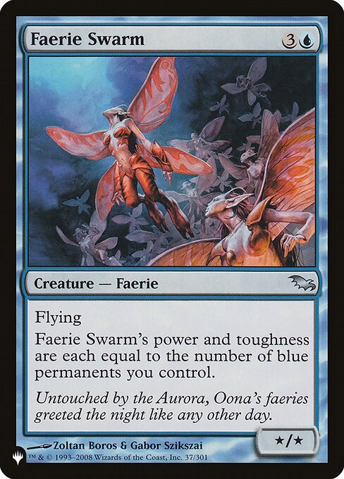 Flying
Faerie Swarm's power and toughness are each equal to the number of blue permanents you control.