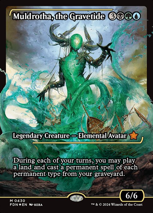 During each of your turns, you may play a land and cast a permanent spell of each permanent type from your graveyard. (If a card has multiple permanent types, choose one as you play it.)