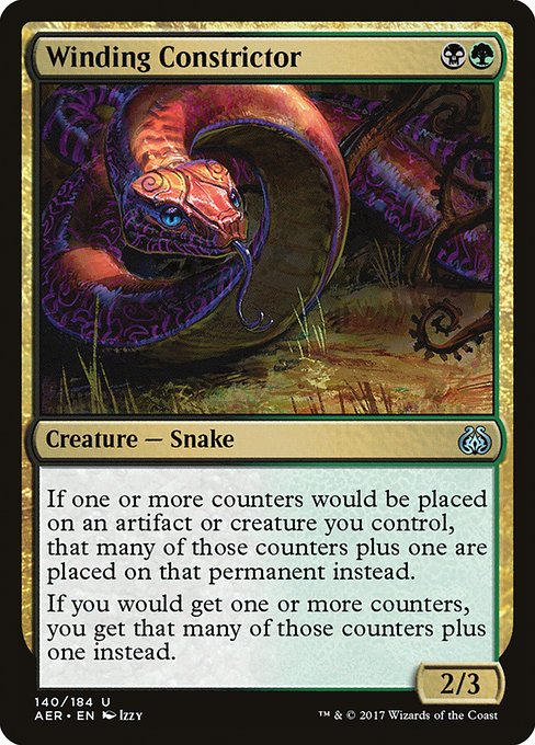 If one or more counters would be put on an artifact or creature you control, that many plus one of each of those kinds of counters are put on that permanent instead.
If you would get one or more counters, you get that many plus one of each of those kinds of counters instead.