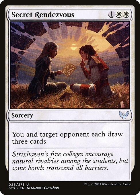 You and target opponent each draw three cards.