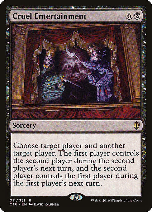 Choose target player and another target player. The first player controls the second player during the second player's next turn, and the second player controls the first player during the first player's next turn.