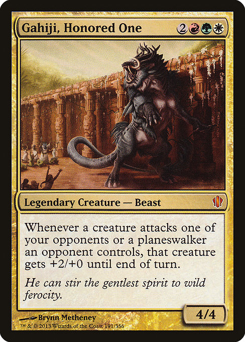 Whenever a creature attacks one of your opponents or a planeswalker an opponent controls, that creature gets +2/+0 until end of turn.