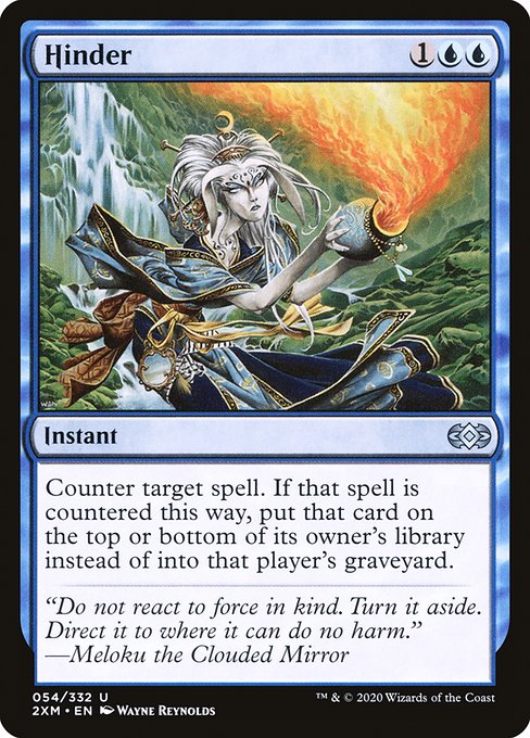 Counter target spell. If that spell is countered this way, put that card on the top or bottom of its owner's library instead of into that player's graveyard.