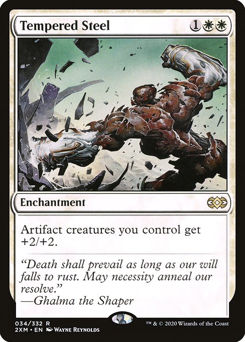 Artifact creatures you control get +2/+2.