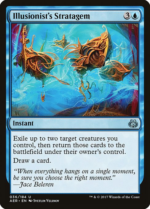 Exile up to two target creatures you control, then return those cards to the battlefield under their owner's control.
Draw a card.