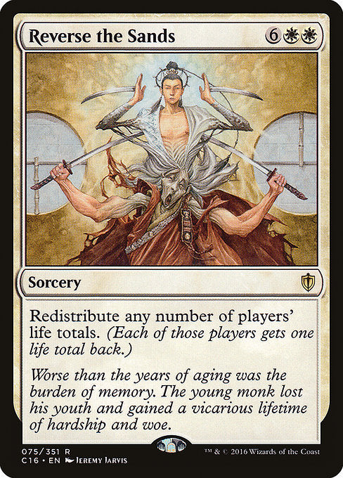 Redistribute any number of players' life totals. (Each of those players gets one life total back.)