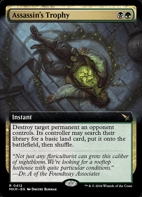 Destroy target permanent an opponent controls. Its controller may search their library for a basic land card, put it onto the battlefield, then shuffle.