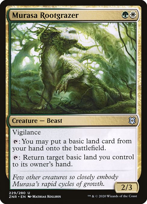 Vigilance
{T}: You may put a basic land card from your hand onto the battlefield.
{T}: Return target basic land you control to its owner's hand.